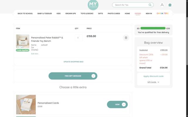 My 1st Years checkout page showing My 1st Years discount code box | Screenshot taken by SimplyCodes community member on Sep 3, 2025