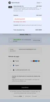 WELCOME25 coupon verification screenshot