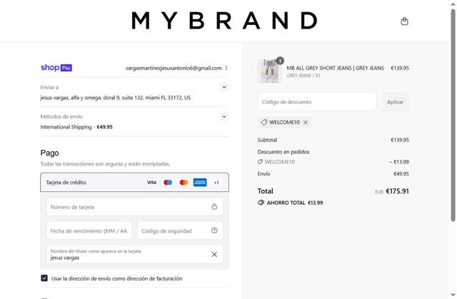 My Brand checkout page showing My Brand promo code box | Screenshot taken by SimplyCodes community member on Aug 25, 2025