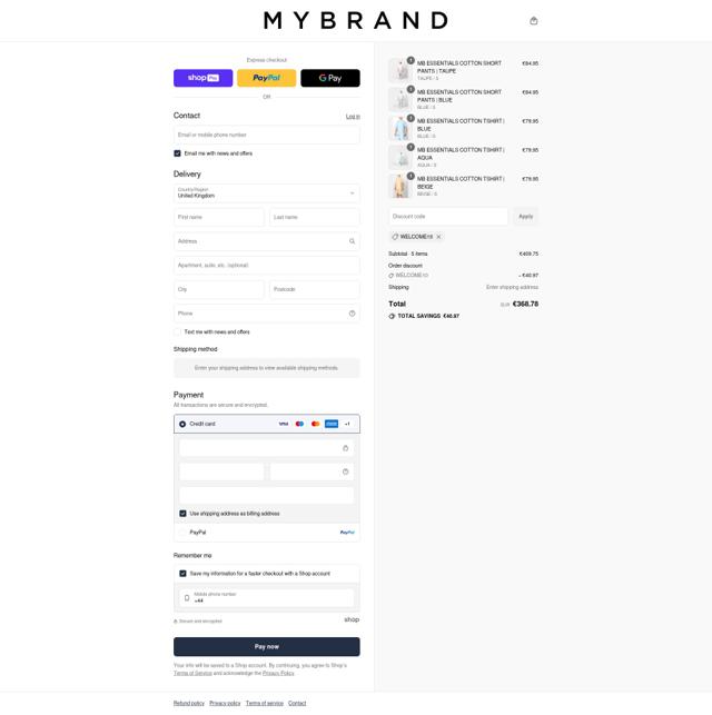 My Brand checkout page showing My Brand promo code box | Screenshot taken by SimplyCodes community member on Aug 25, 2025