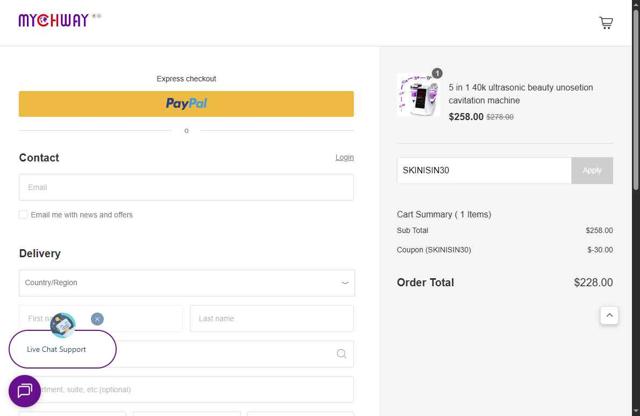 Mychway checkout page showing Mychway coupon code box | Screenshot taken by SimplyCodes community member on Sep 5, 2025