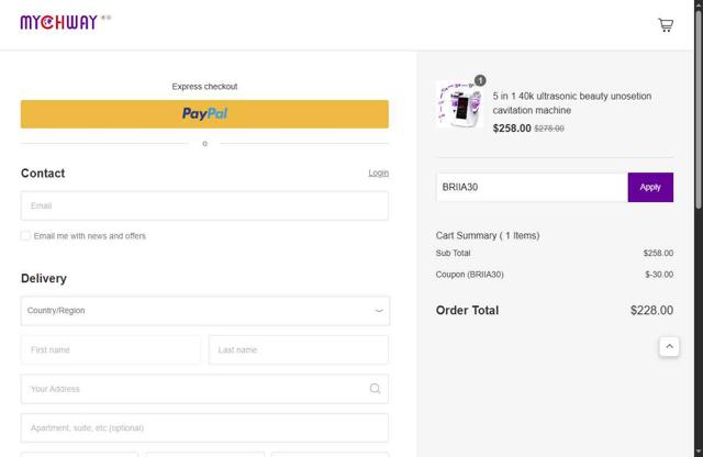 Mychway checkout page showing Mychway coupon code box | Screenshot taken by SimplyCodes community member on Sep 5, 2025