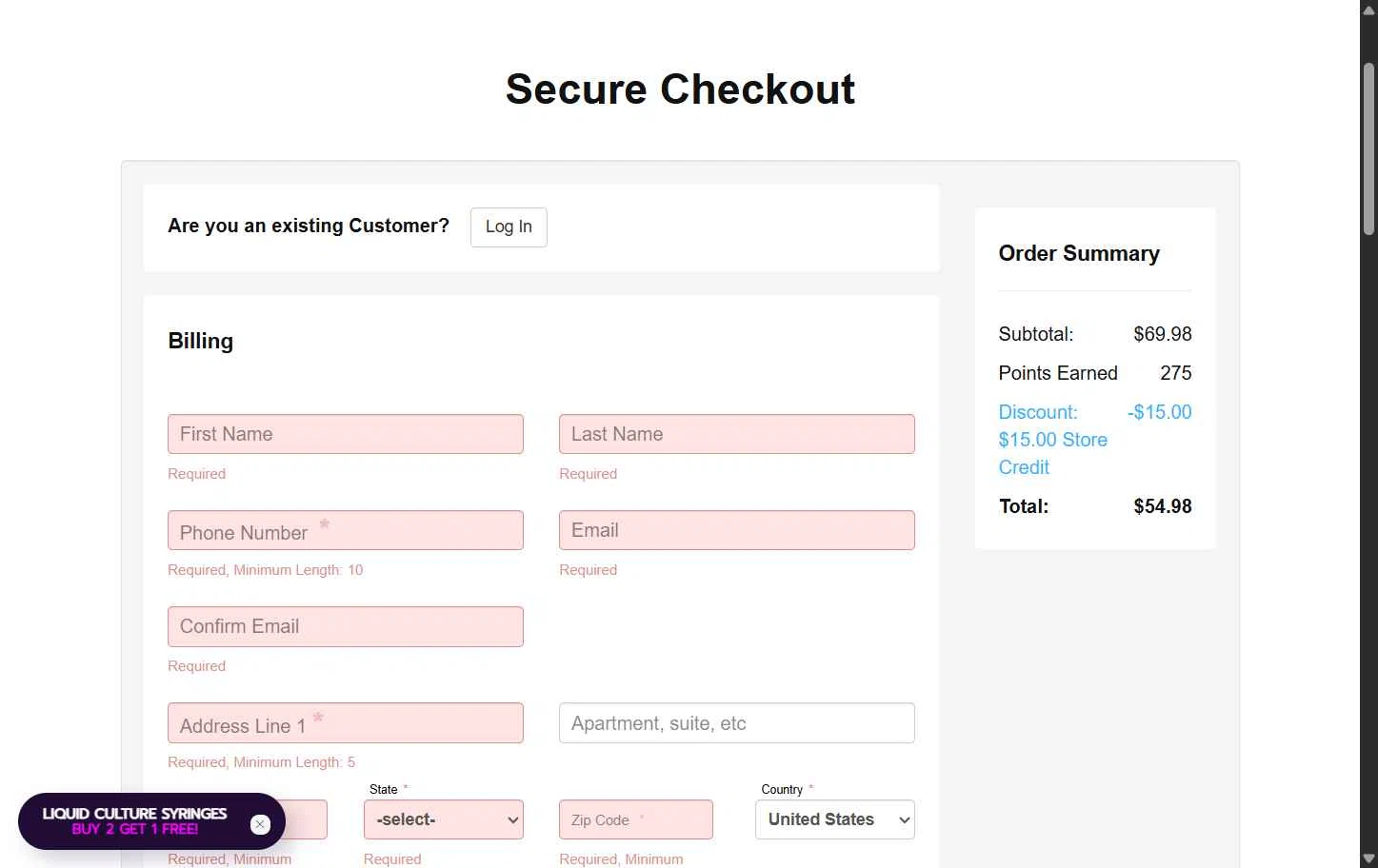 Myco Labs checkout page showing Myco Labs discount code box | Screenshot taken by SimplyCodes community member on Sep 25, 2025
