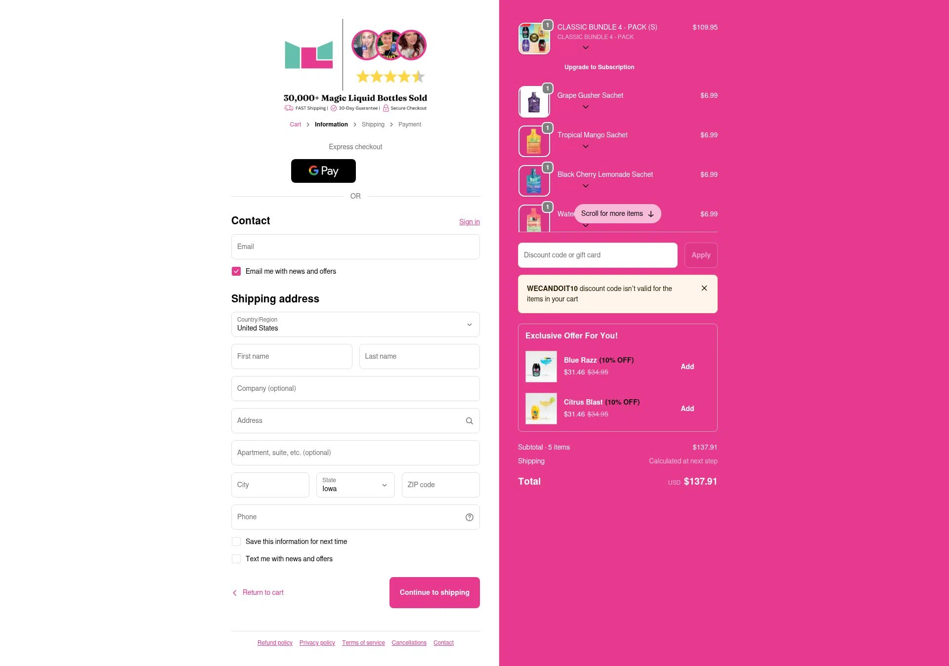 Mycolean checkout page showing Mycolean discount code box | Screenshot taken by SimplyCodes community member on Feb 6, 2026