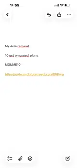 MyDataRemoval coupon verification screenshot