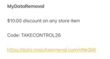MyDataRemoval coupon verification screenshot