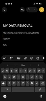 MyDataRemoval coupon verification screenshot