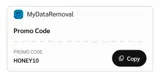MyDataRemoval coupon verification screenshot