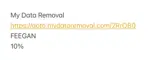 MyDataRemoval coupon verification screenshot