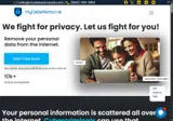 MyDataRemoval coupon verification screenshot