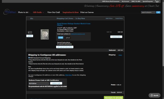 myDaVinci.com checkout page showing myDaVinci.com promo code box | Screenshot taken by SimplyCodes community member on Sep 4, 2025