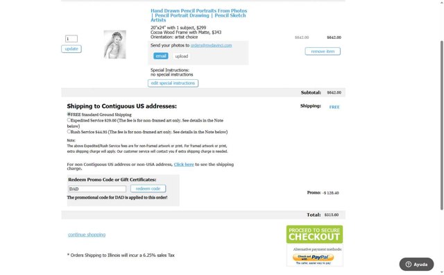 myDaVinci.com checkout page showing myDaVinci.com promo code box | Screenshot taken by SimplyCodes community member on Aug 11, 2025