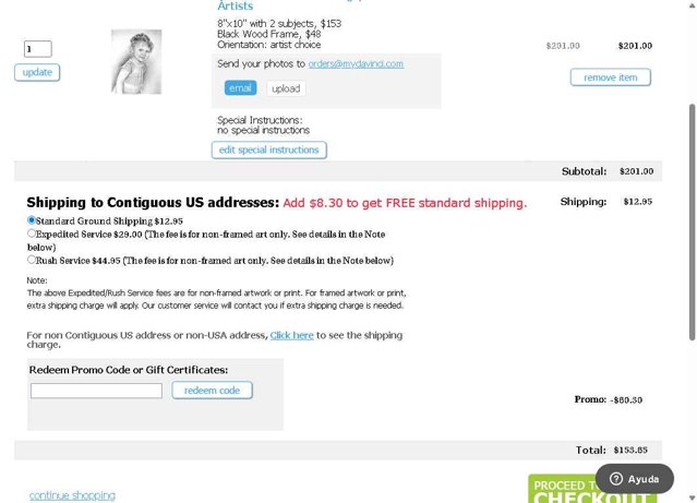 myDaVinci.com checkout page showing myDaVinci.com promo code box | Screenshot taken by SimplyCodes community member on Jul 16, 2025