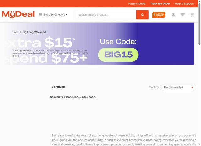 MyDeal checkout page showing MyDeal promo code box | Screenshot taken by SimplyCodes community member on May 20, 2025