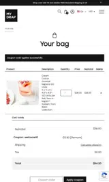 welcome10 coupon verification screenshot