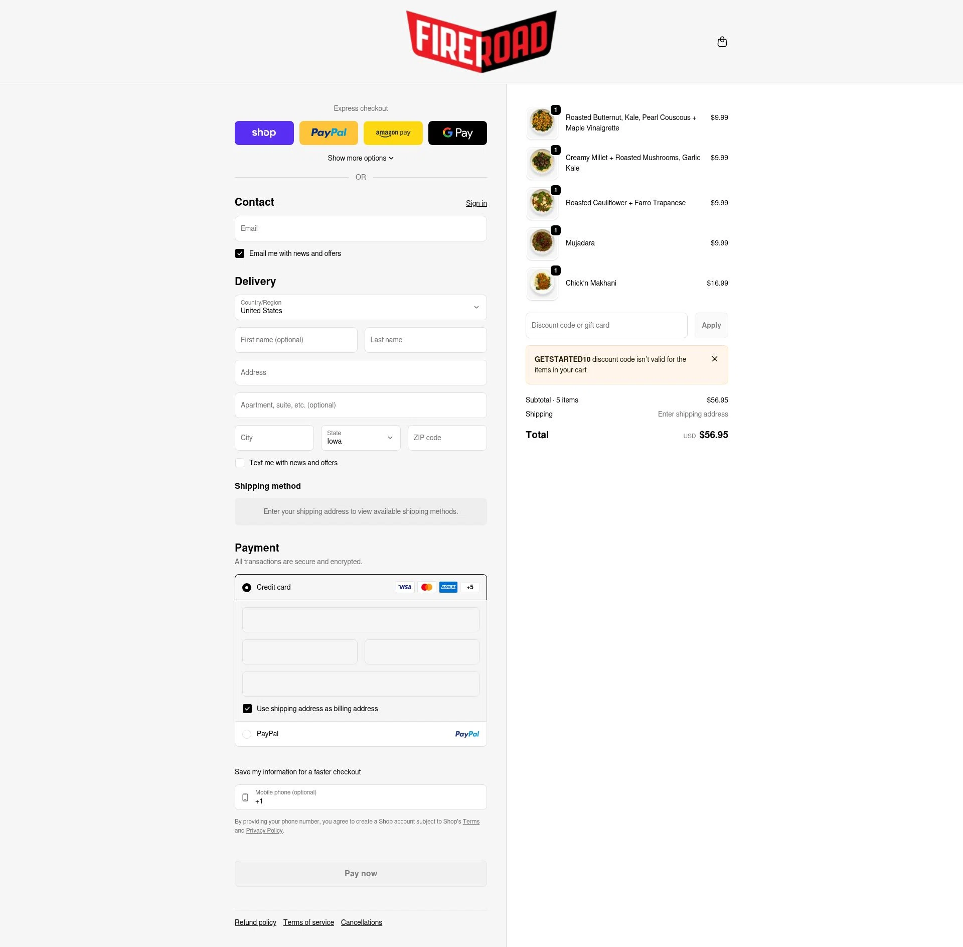 FireRoad checkout page showing FireRoad promo code box | Screenshot taken by SimplyCodes community member on Feb 1, 2026