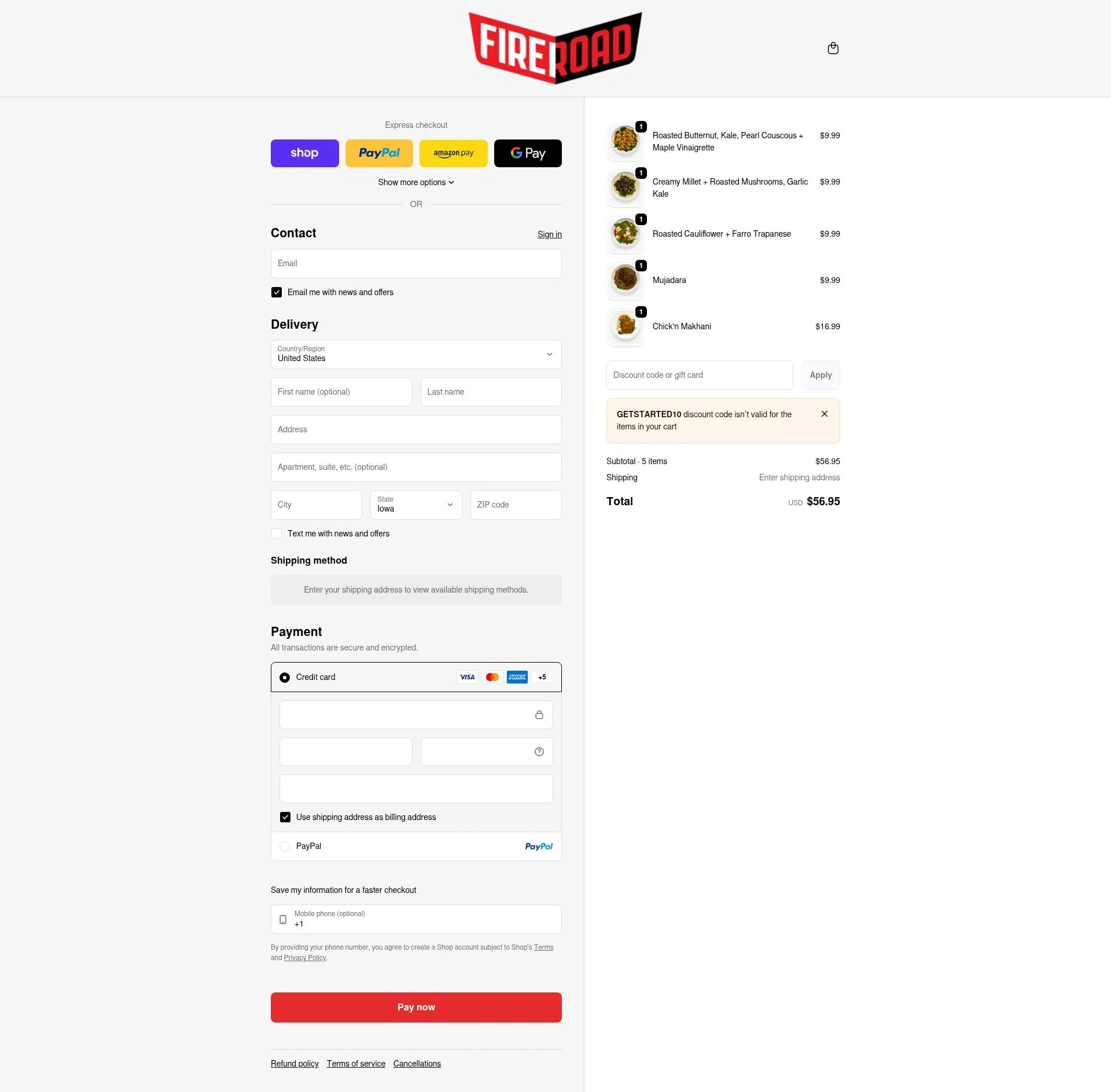 FireRoad checkout page showing FireRoad promo code box | Screenshot taken by SimplyCodes community member on Feb 5, 2026