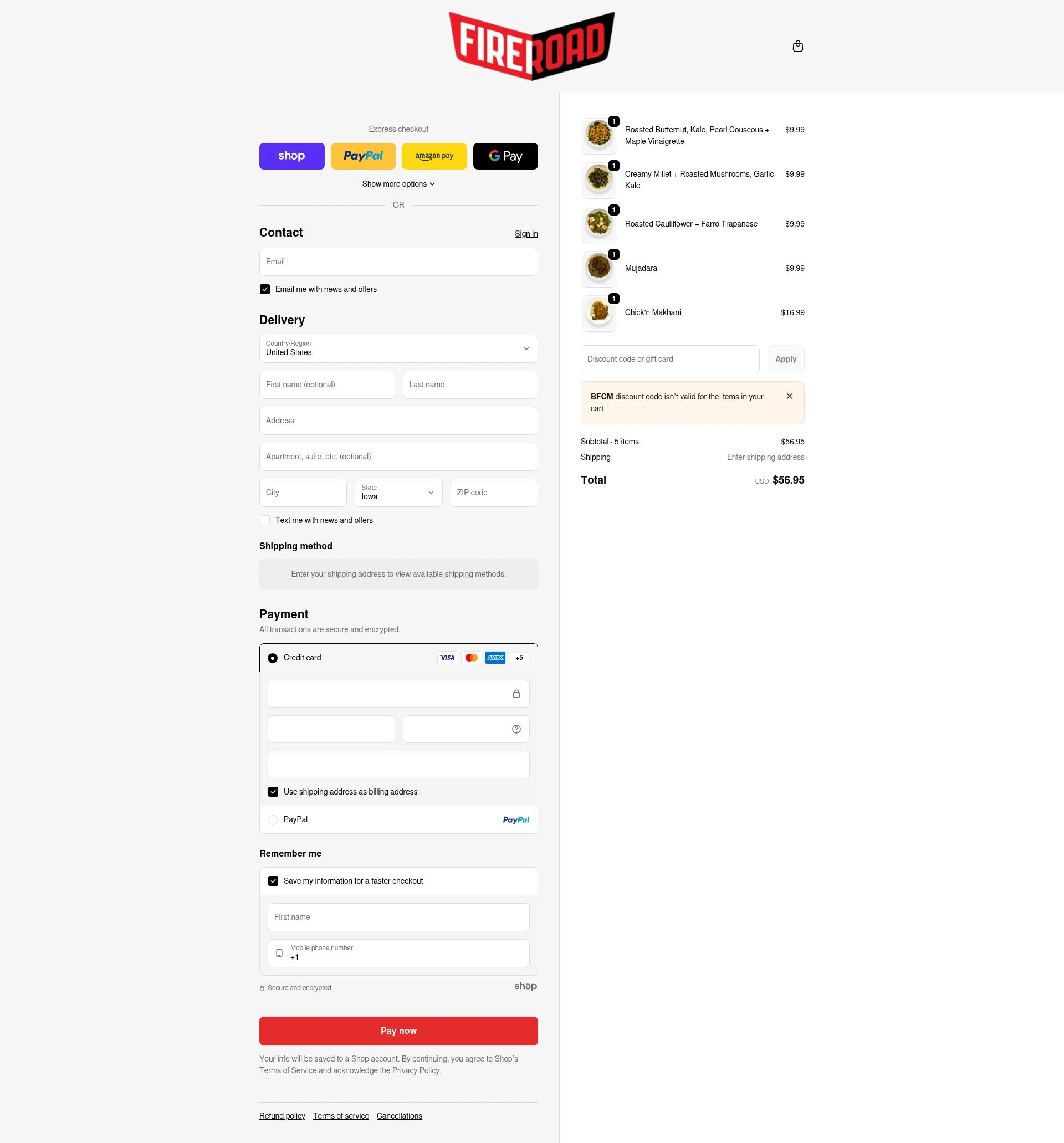 FireRoad checkout page showing FireRoad promo code box | Screenshot taken by SimplyCodes community member on Jan 27, 2026