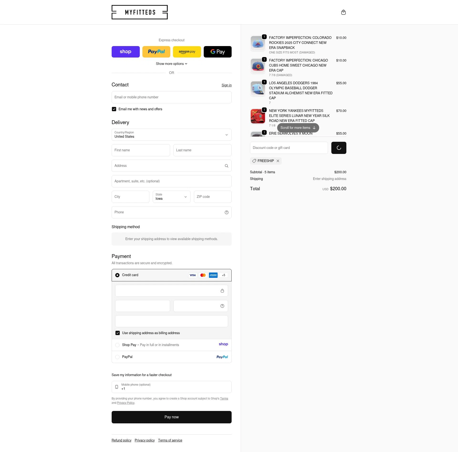 My Fitteds checkout page showing My Fitteds discount code box | Screenshot taken by SimplyCodes community member on Jan 18, 2026