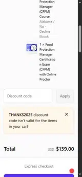 THANKS2025 coupon verification screenshot