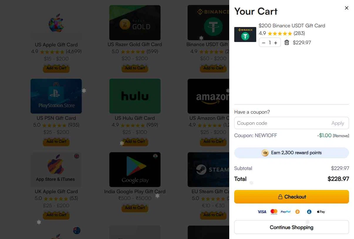 MyGiftCardSupply checkout page showing MyGiftCardSupply promo code box | Screenshot taken by SimplyCodes community member on Dec 11, 2025