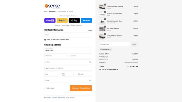 My isense checkout page showing My isense promo code box | Screenshot taken by SimplyCodes community member on Aug 1, 2025