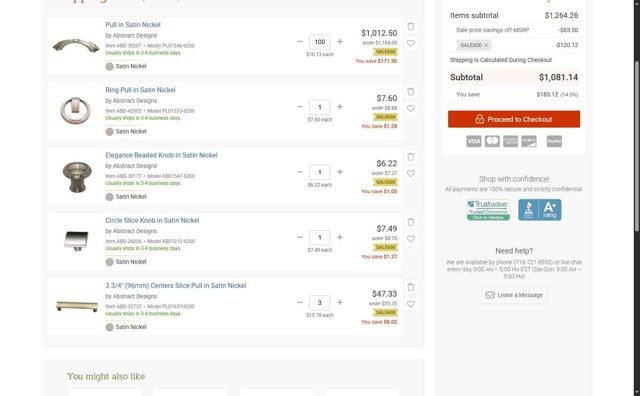 MyKnobs checkout page showing MyKnobs discount code box | Screenshot taken by SimplyCodes community member on Jul 28, 2025