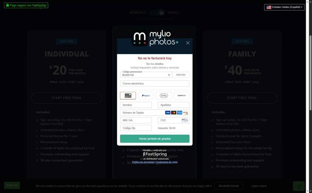 Mylio checkout page showing Mylio promo code box | Screenshot taken by SimplyCodes community member on Sep 15, 2025