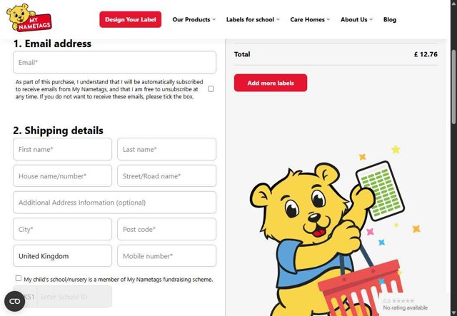 My Nametags checkout page showing My Nametags discount code box | Screenshot taken by SimplyCodes community member on Sep 2, 2025