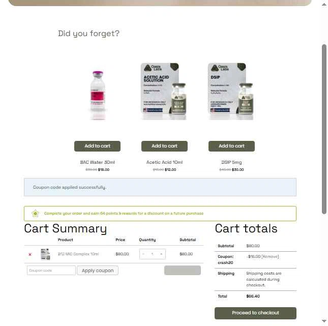 My Oasis Labs checkout page showing My Oasis Labs promo code box | Screenshot taken by SimplyCodes community member on Jan 31, 2026