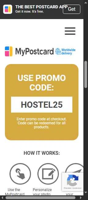 MyPostcard checkout page showing MyPostcard promo code box | Screenshot taken by SimplyCodes community member on Feb 12, 2026