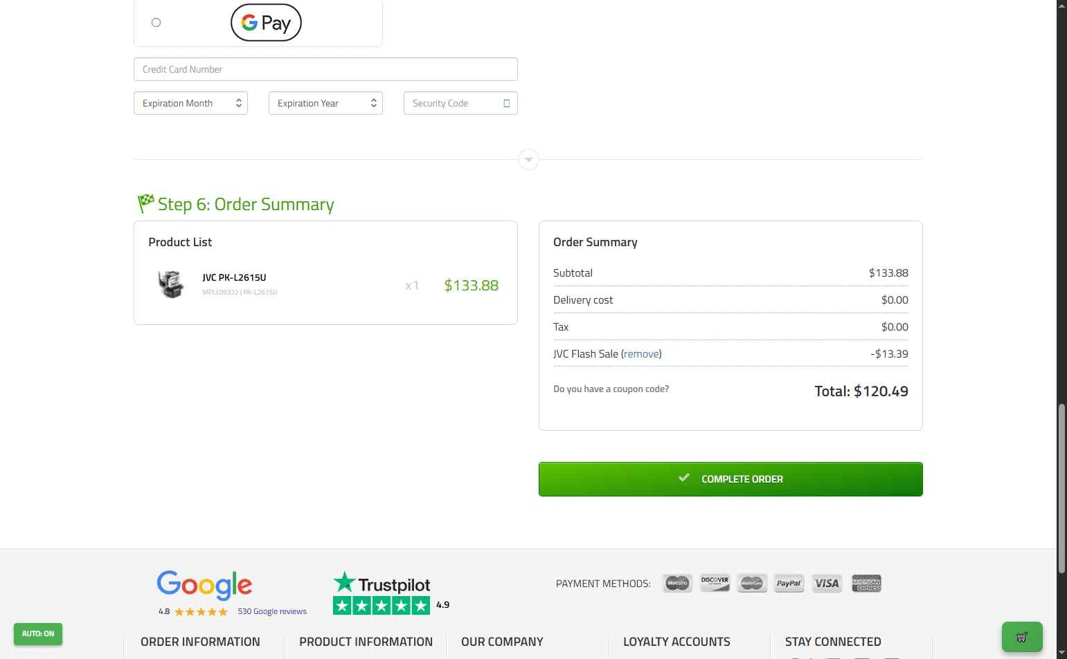 My Projector Lamps checkout page showing My Projector Lamps coupon code box | Screenshot taken by SimplyCodes community member on Dec 10, 2025