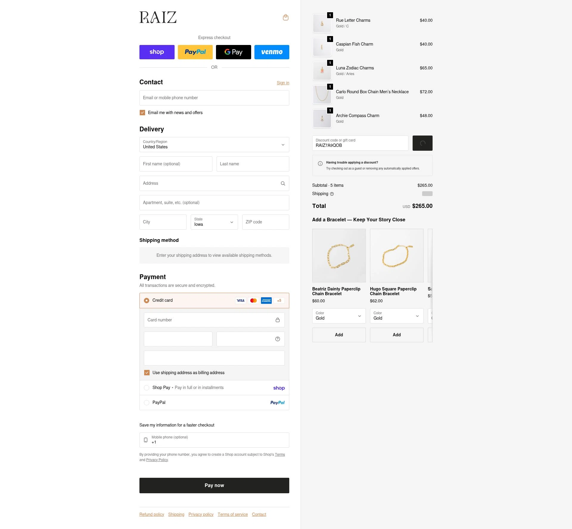 Raiz checkout page showing Raiz promo code box | Screenshot taken by SimplyCodes community member on Feb 13, 2026
