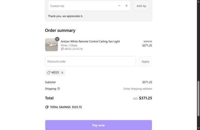 MySchoolBucks checkout page showing MySchoolBucks promo code box | Screenshot taken by SimplyCodes community member on May 2, 2025