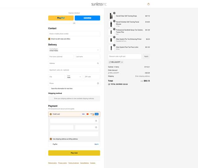 Mystic Tan checkout page showing Mystic Tan coupon code box | Screenshot taken by SimplyCodes community member on Aug 31, 2025