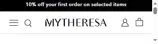Mytheresa coupon verification screenshot