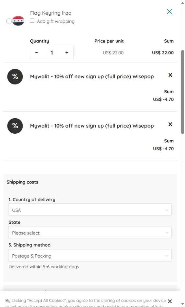MyWalit checkout page showing MyWalit promo code box | Screenshot taken by SimplyCodes community member on Apr 30, 2025