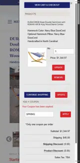 spring coupon verification screenshot
