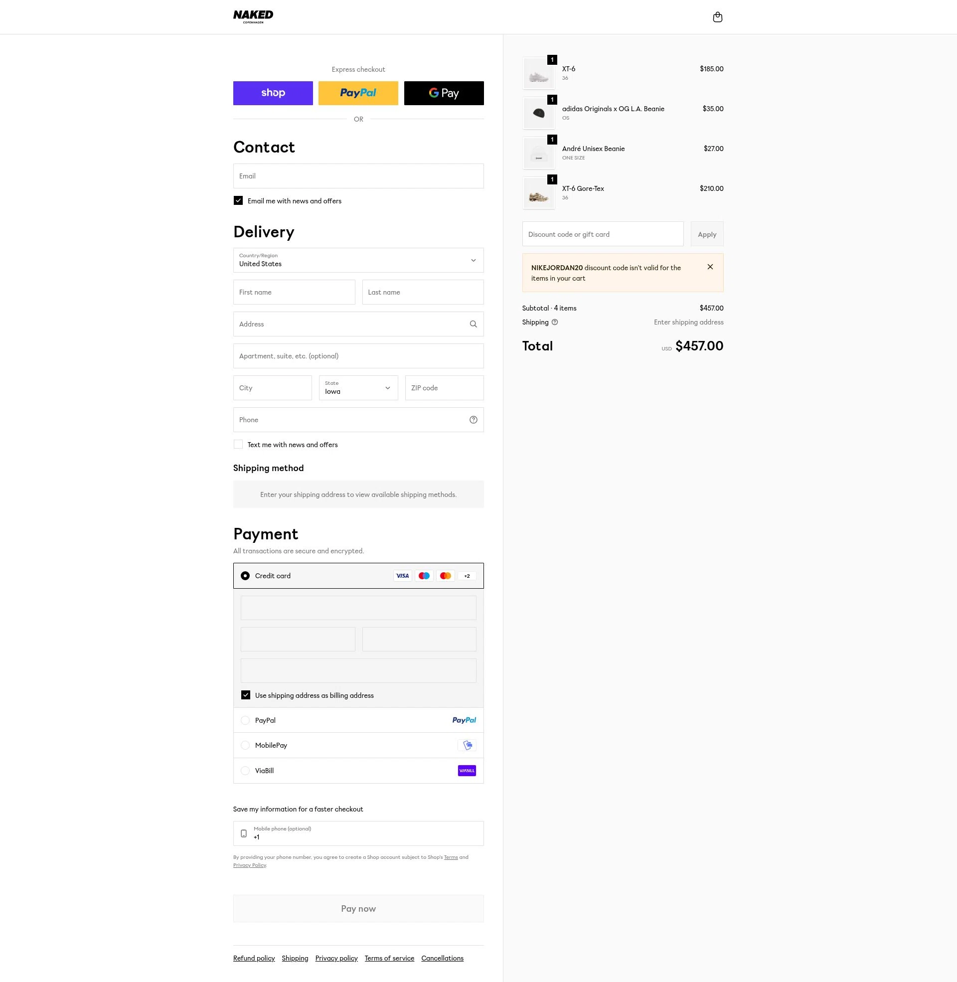 Naked Cph checkout page showing Naked Cph promo code box | Screenshot taken by SimplyCodes community member on Jan 31, 2026