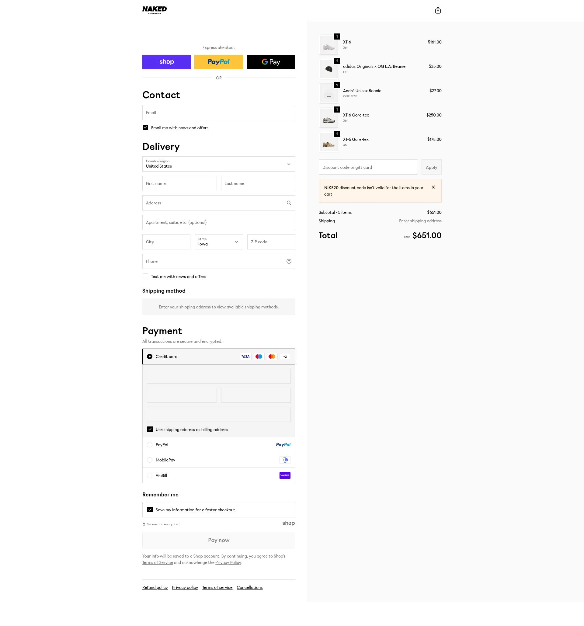 Naked Cph checkout page showing Naked Cph promo code box | Screenshot taken by SimplyCodes community member on Jan 17, 2026