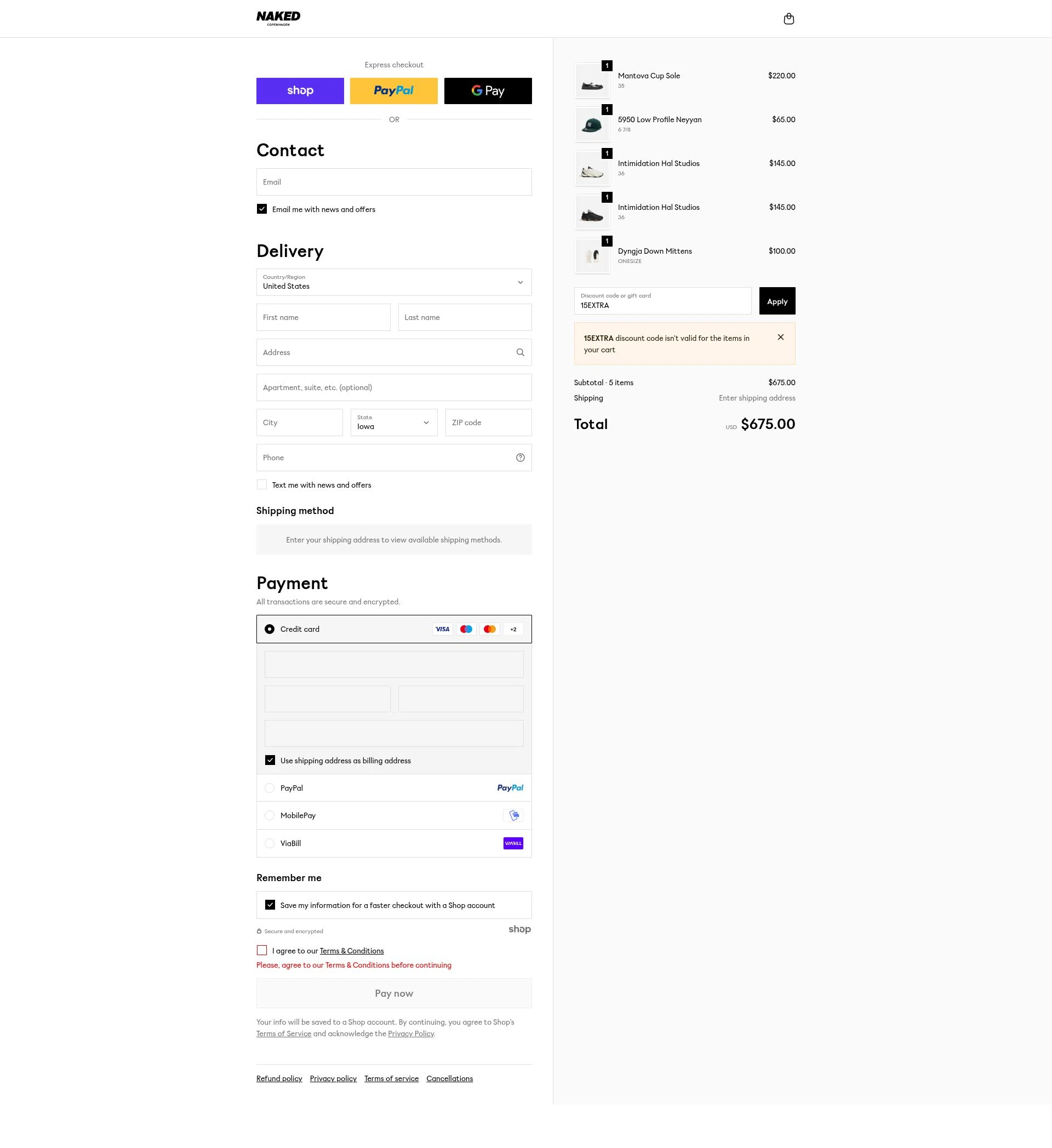 Naked Cph checkout page showing Naked Cph promo code box | Screenshot taken by SimplyCodes community member on Nov 2, 2025