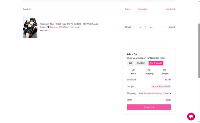NakeDoll checkout page showing NakeDoll promo code box | Screenshot taken by SimplyCodes community member on Sep 1, 2025