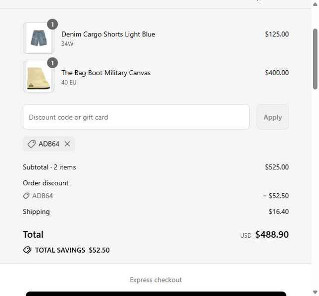 Naked Wolfe checkout page showing Naked Wolfe discount code box | Screenshot taken by SimplyCodes community member on Sep 15, 2025