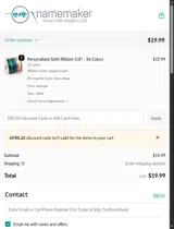 APRIL20 coupon verification screenshot
