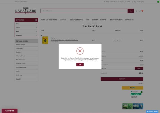 NapaCabs checkout page showing NapaCabs promo code box | Screenshot taken by SimplyCodes community member on Jun 26, 2025