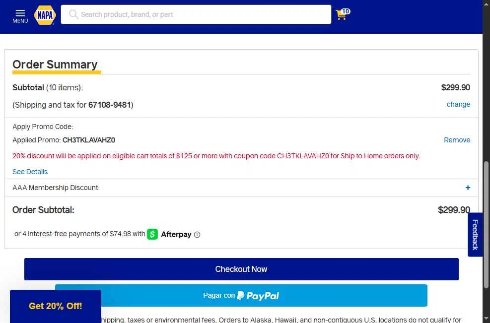 NAPA Auto Parts Promo Code - 25% Off (Verified) Feb 2026