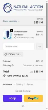 Portable10 coupon verification screenshot