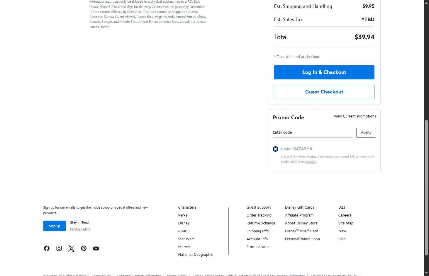 National Geographic Kids checkout page showing National Geographic Kids promo code box | Screenshot taken by SimplyCodes community member on Dec 17, 2025