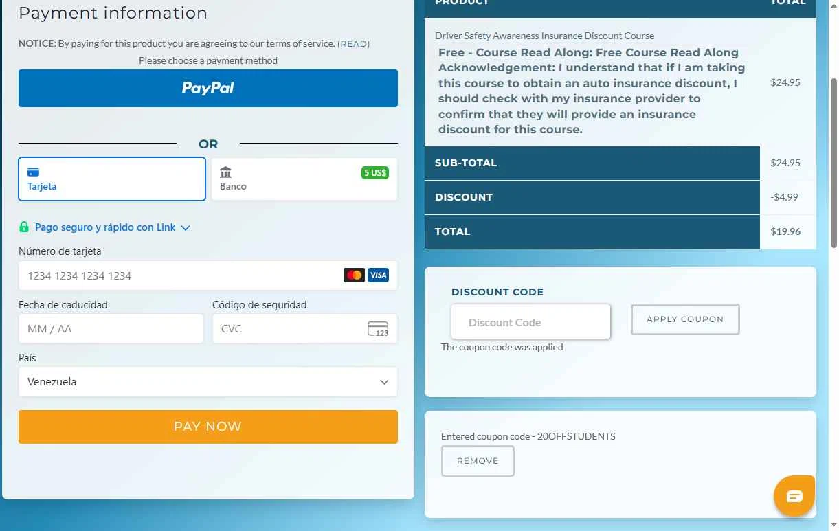 National Highway Safety Administration checkout page showing National Highway Safety Administration discount code box | Screenshot taken by SimplyCodes community member on Nov 2, 2025