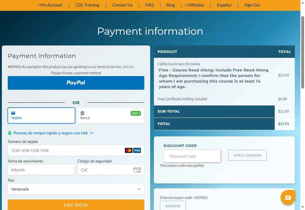 National Highway Safety Administration checkout page showing National Highway Safety Administration discount code box | Screenshot taken by SimplyCodes community member on Dec 10, 2025